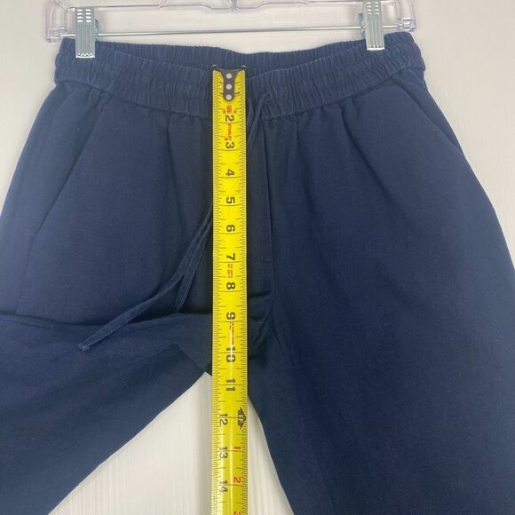 J.Crew Linen-Cotton Blend Navy Blue Drawstring Casual Pull On Pants Size 2 - Picture 7 of 16
